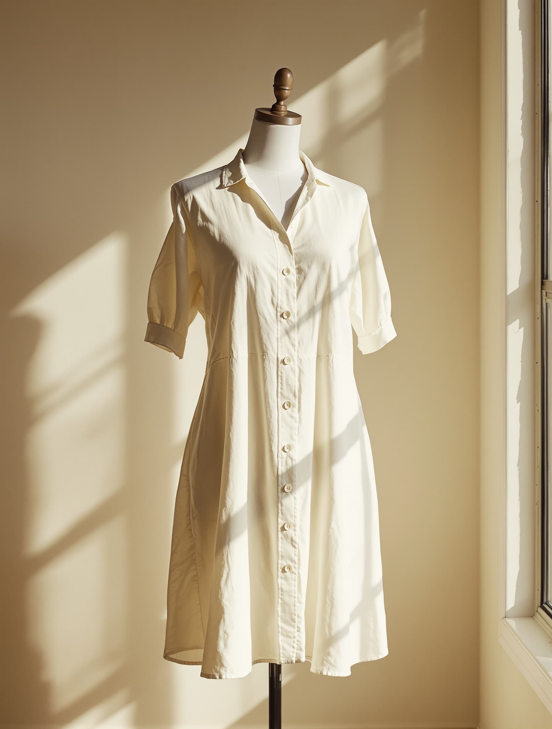Linen Button Mini Dress