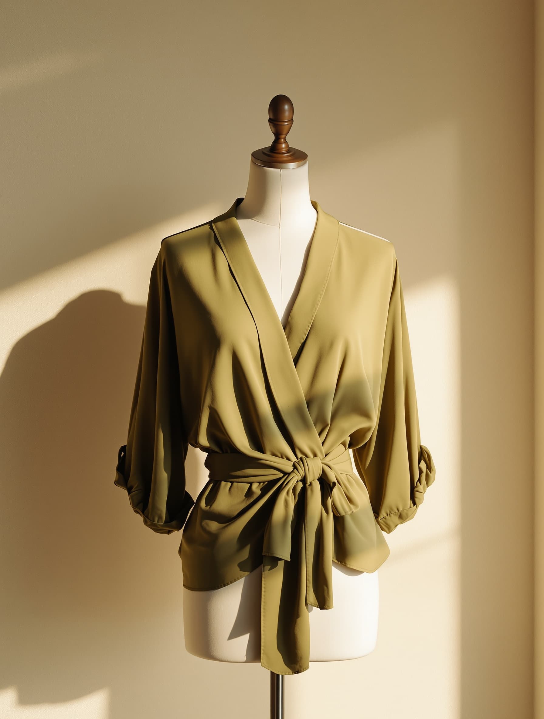 Olive Wrap Blouse